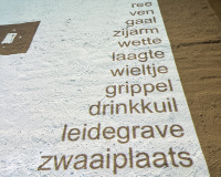 Installing Waterwoorden at Museum Flehite